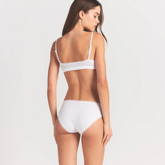 LIGHTWEIGHT COTTON POINTELLE LACE BRIEF | SNOW