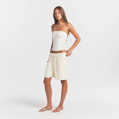 FRENCH TERRY LONG SHORT | ECRU