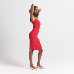 SOFT LOUNGE MIDI SLIP DRESS | CHERRY
