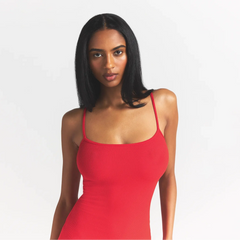 SOFT LOUNGE MIDI SLIP DRESS | CHERRY