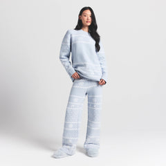 COZY LIGHT PANT | ZEN BLUE HEART FAIR ISLE