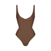SKIMS BODY UNLINED PLUNGE THONG BODYSUIT | JASPER