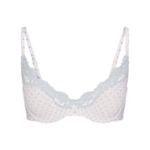 FITS EVERYBODY LACE UNLINED SCOOP BRA | SLATE PIN DOT PRINT