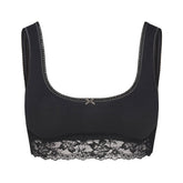 LIGHTWEIGHT COTTON LACE SCOOP BRALETTE | SOOT TONAL