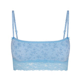 LIGHTWEIGHT COTTON STRAIGHT NECK BRALETTE | SURF DAINTY FLORAL PRINT