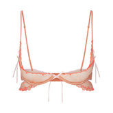 EMBROIDERED TULLE SKIMPY BRA | GUAVA HEART TULLE