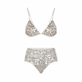 NOVELTY INTIMATES SEQUIN BRALETTE AND HIPSTER SET | SNOW