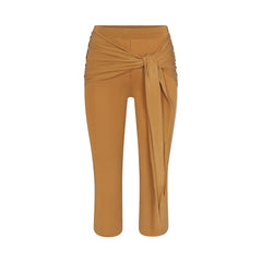 CUPRO JERSEY WRAP CAPRI | ALMOND