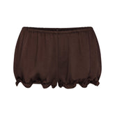 LIGHTWEIGHT SATIN BLOOMER SHORT | ESPRESSO