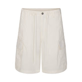 WOVEN COTTON OVERSIZED CARGO SHORT | EGRET