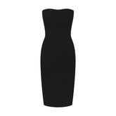 THE ESSENTIAL COLLECTION STRAPLESS MIDI DRESS | OBSIDIAN