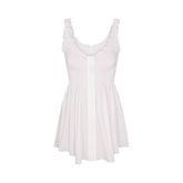POPLIN APPAREL MINI SMOCKED DRESS | SNOW