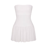 POPLIN APPAREL MINI TUBE DRESS | SNOW
