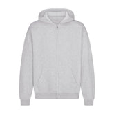 FLEECE LOUNGE MENS RELAXED ZIP UP HOODIE | LIGHT HEATHER GREY