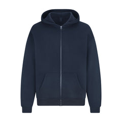 FLEECE LOUNGE MENS RELAXED ZIP UP HOODIE | NAVY