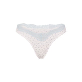 FITS EVERYBODY LACE DIPPED THONG | SLATE PIN DOT PRINT
