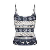LOGO PLUSH POINTELLE CAMI | NAVY DEER FAIR ISLE