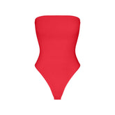 SMOOTH LAYERS STRAPLESS BODYSUIT | CARMINE