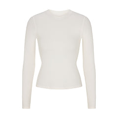 COTTON RIB LONG SLEEVE T-SHIRT | MARBLE