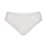 LIGHTWEIGHT COTTON POINTELLE LACE BRIEF | SNOW