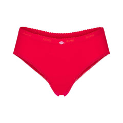 LIGHTWEIGHT COTTON LOGO PICOT HIPSTER | RUBY TONAL