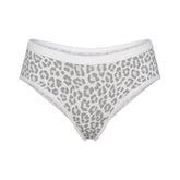 LIGHTWEIGHT COTTON LOGO PICOT HIPSTER | SNOW LEOPARD PRINT