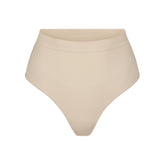 SEAMLESS SCULPT MID WAIST THONG | SAND