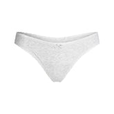 LIGHTWEIGHT COTTON LACE THONG | LIGHT HEATHER GREY