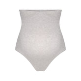 COTTON JERSEY MATERNITY HIGH-WAISTED THONG | LIGHT HEATHER GREY