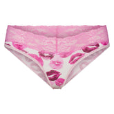 LIGHTWEIGHT COTTON WIDE LACE BRIEF | PINK ALLOVER LIPSTICK