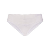 LIGHTWEIGHT COTTON WIDE LACE BRIEF | SNOW