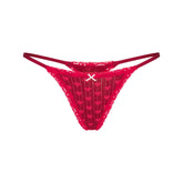 LIGHTWEIGHT COTTON POINTELLE LACE STRING THONG | BRICK HEART HALFDROP