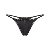 LIGHTWEIGHT COTTON POINTELLE LACE STRING THONG | SOOT TONAL