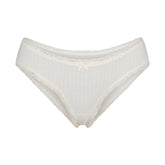 LIGHTWEIGHT COTTON POINTELLE LACE BRIEF | MARBLE TONAL