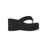 TERRY PLATFORM SANDAL | ONYX