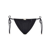 ICONIC SWIM HARDWARE TIE SIDE BIKINI BOTTOM | OBSIDIAN