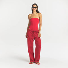 SMOOTH LAYERS STRAPLESS BODYSUIT | CARMINE