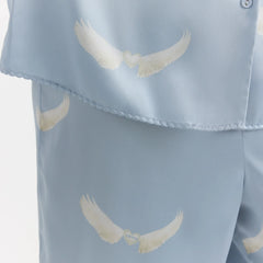 WOVEN SHINE LONG SLEEP SET | AERO WING HEARTS PRINT