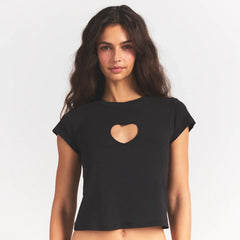 WORN IN JERSEY HEART BABY TEE | WASHED ONYX