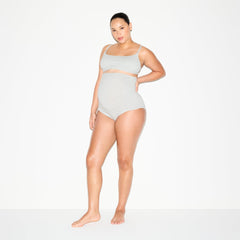 COTTON JERSEY MATERNITY HIGH-WAISTED BRIEF 5-PACK | LIGHT HEATHER GREY
