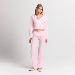 COTTON JERSEY ZIP UP HOODIE | CHERRY BLOSSOM