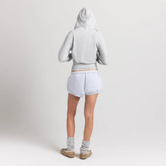 COTTON JERSEY ZIP UP HOODIE | LIGHT HEATHER GREY