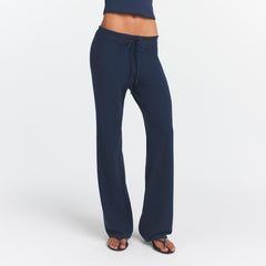 COTTON JERSEY STRAIGHT LEG PANT | NAVY