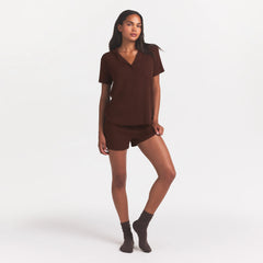 SOFT LOUNGE SHORT SLEEP SET | COCOA