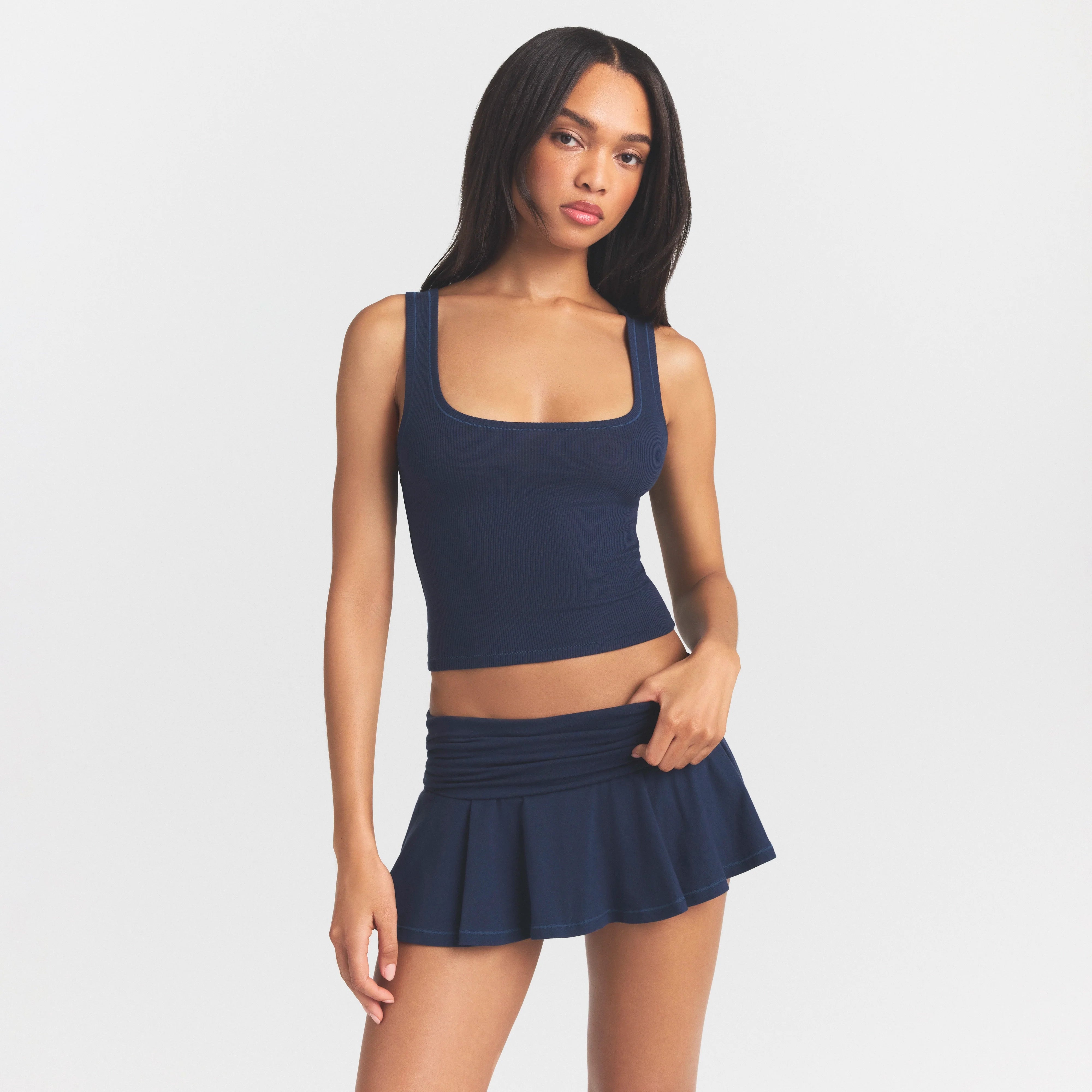 COTTON RIB TANK | NAVY