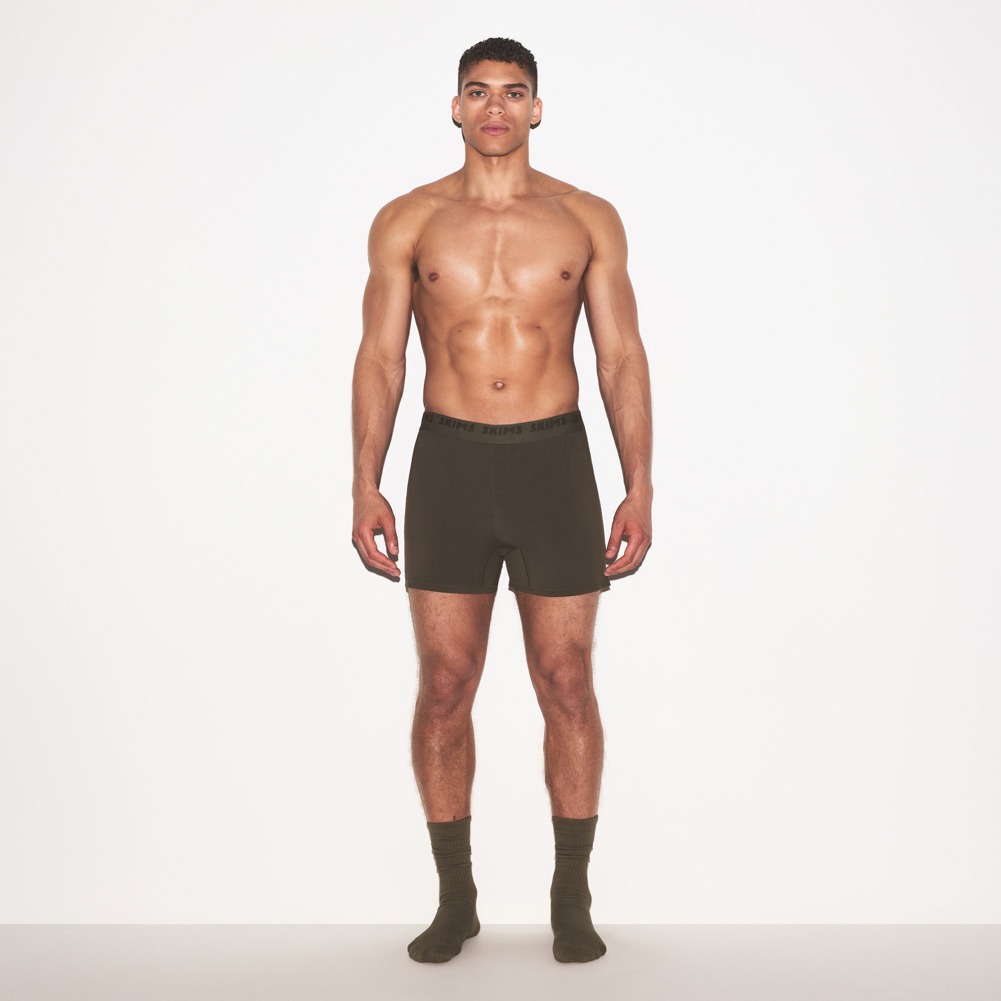 SKIMS STRETCH MENS KNIT BOXER | LODEN