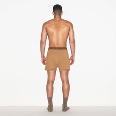 SKIMS COTTON MENS KNIT BOXER | RUSSET