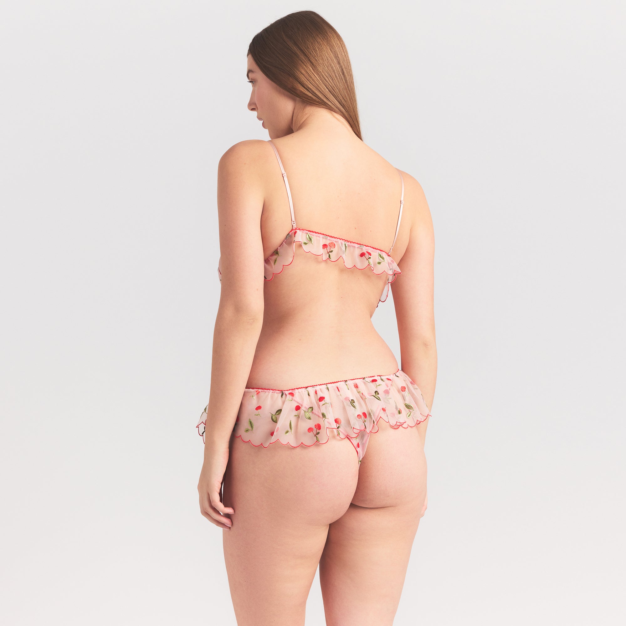 EMBROIDERED TULLE SKIRT BIKINI | PRIMROSE CHERRY TULLE