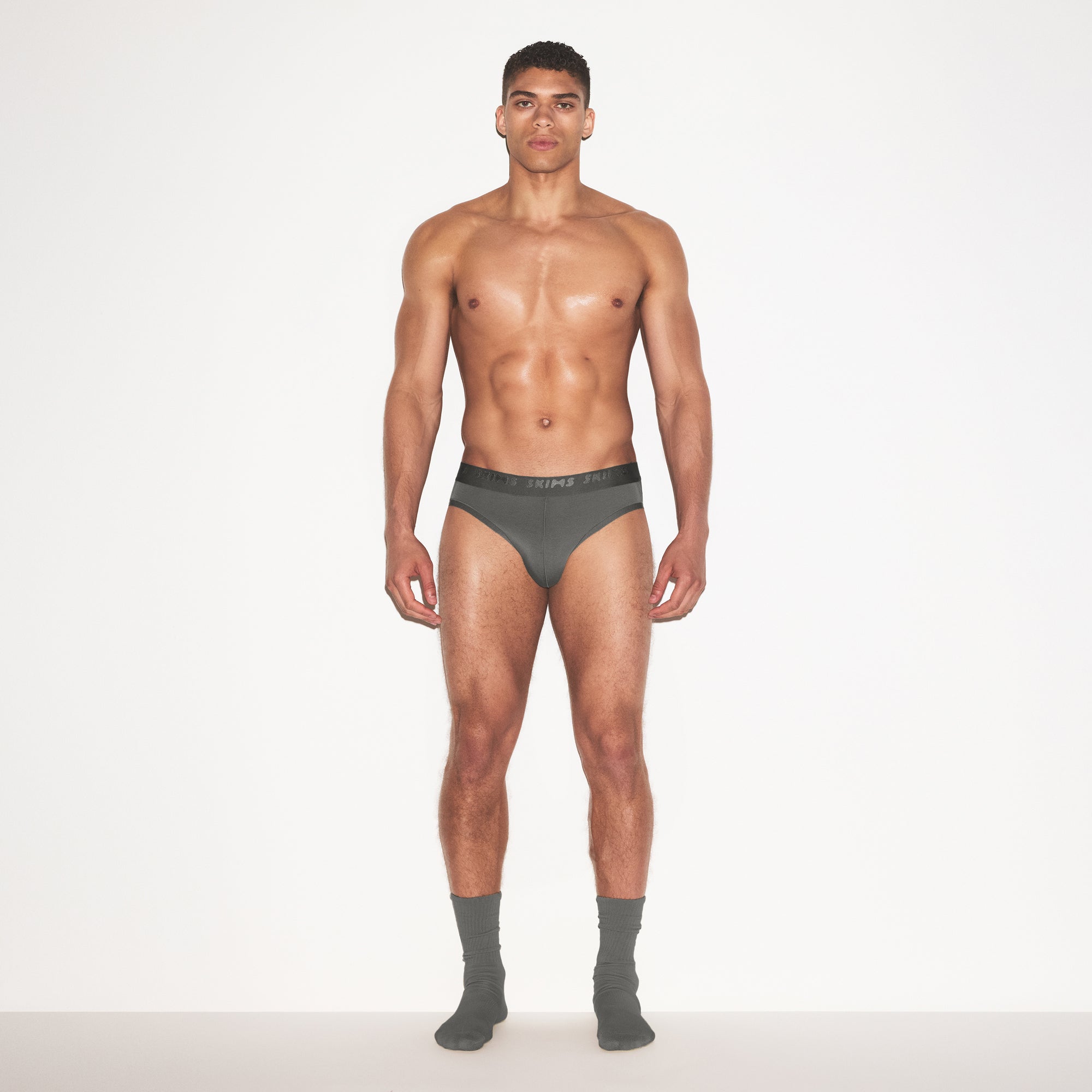 SKIMS STRETCH MENS BRIEF 3-PACK | GUNMETAL MULTI