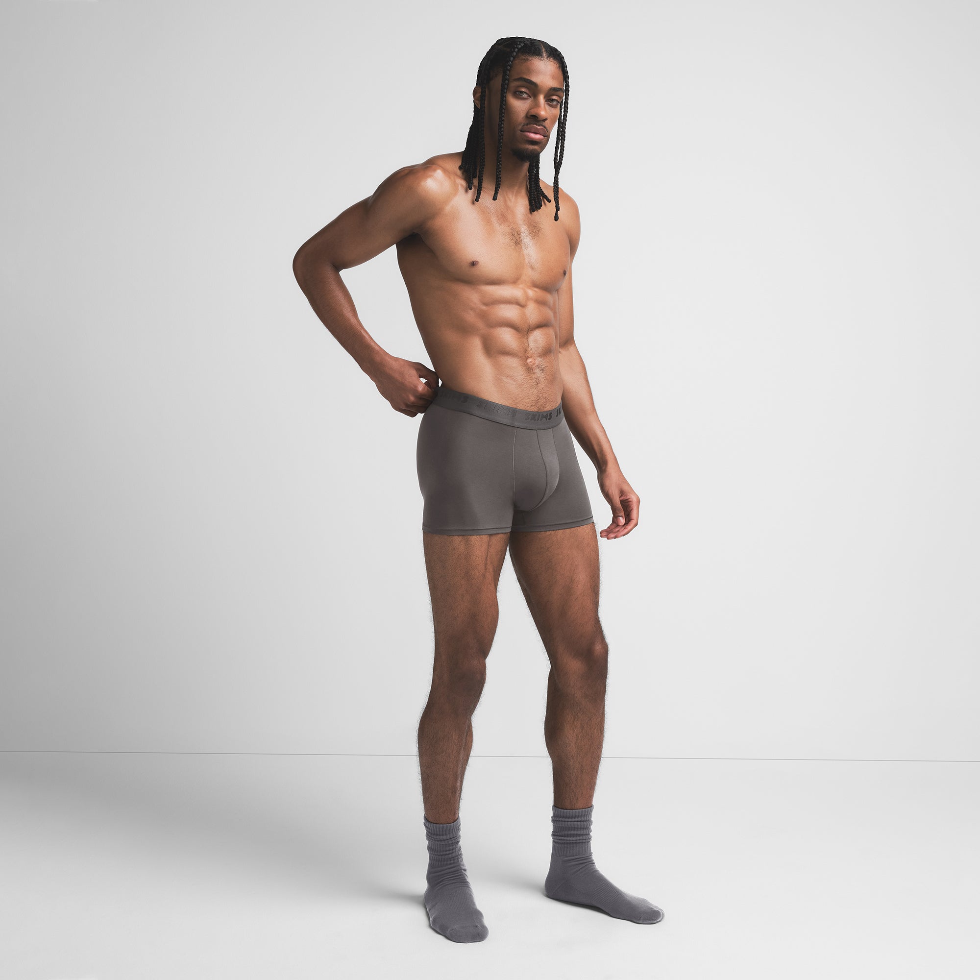 SKIMS STRETCH MENS 3" BOXER BRIEF | GUNMETAL